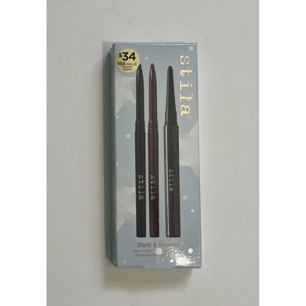 stila dark & stormy stay all day eye liner trio new in box